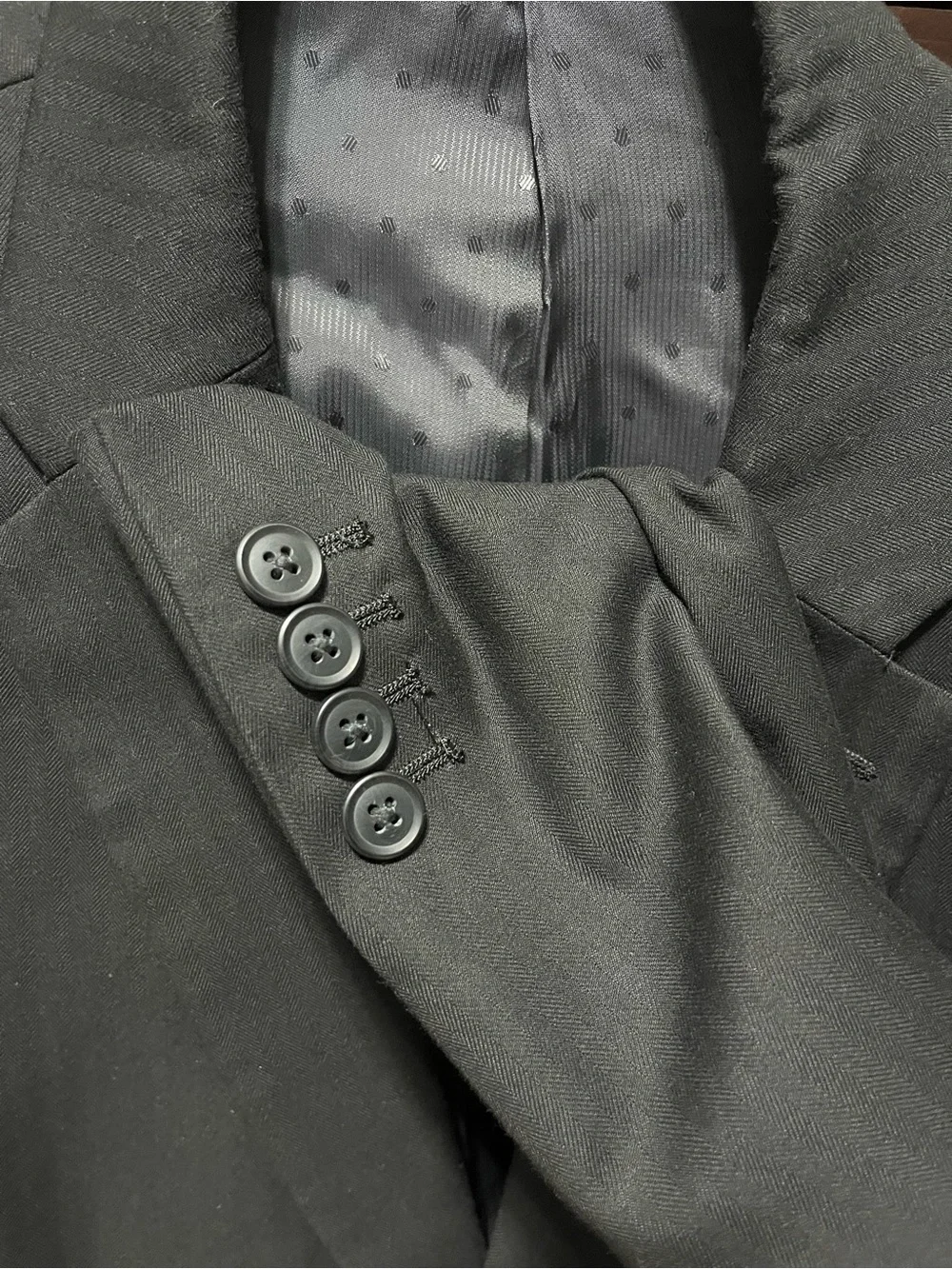 Perry Ellis Black Two-Button Notch Lapel Blazer